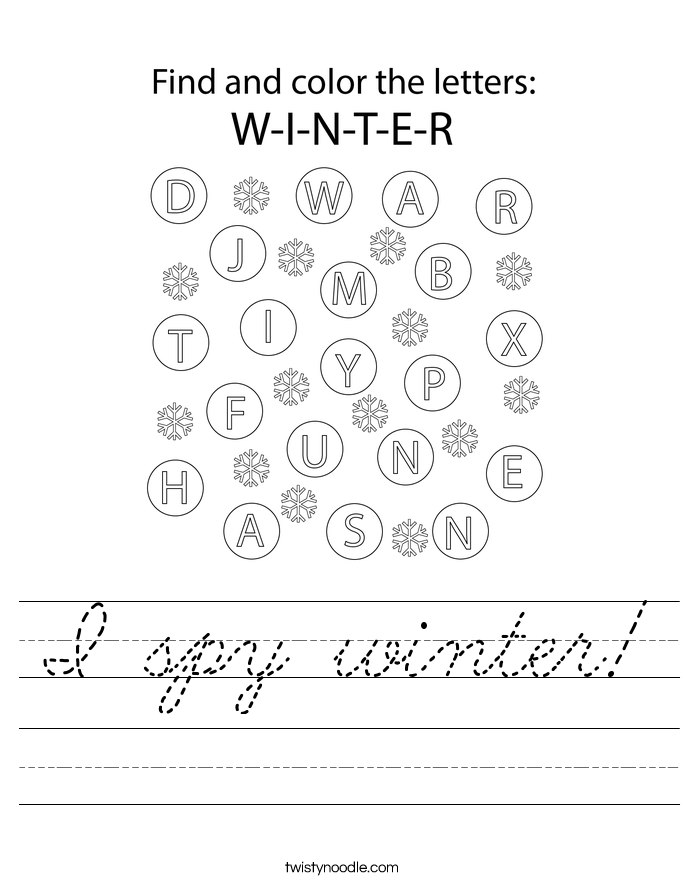 I spy winter! Worksheet