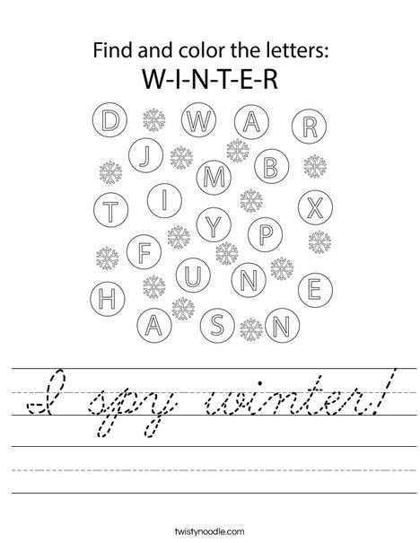 I spy winter! Worksheet