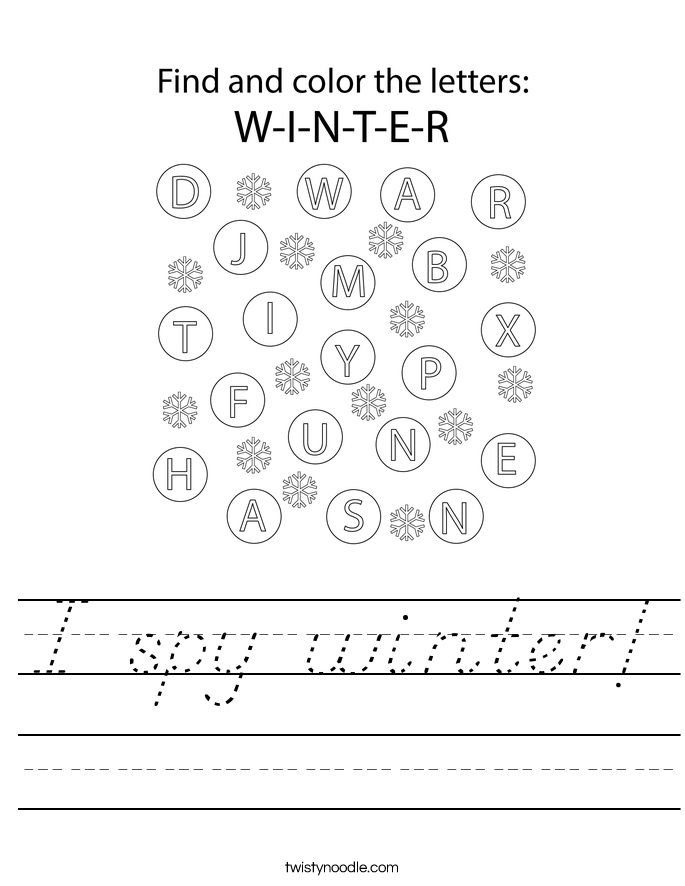 I spy winter! Worksheet