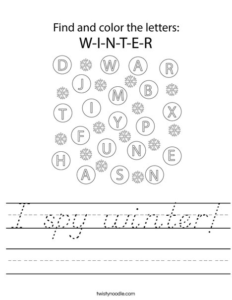 I spy winter! Worksheet