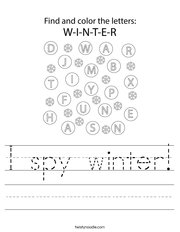 I spy winter Handwriting Sheet