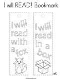 I will READ Bookmark Coloring Page