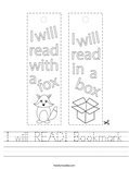 I will READ! Bookmark Worksheet