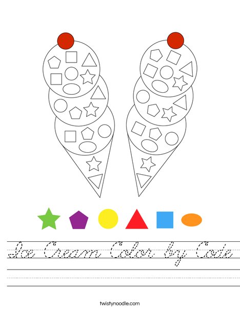 Ice Cream Color by Code Worksheet