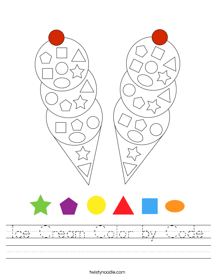 Ice Cream Color by Code Worksheet