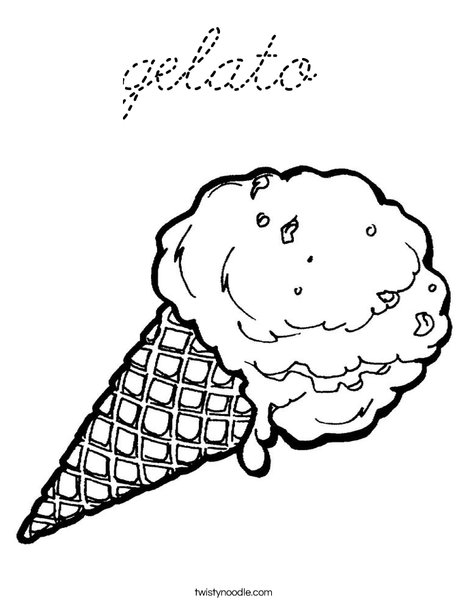 Ice Cream Cone Coloring Page