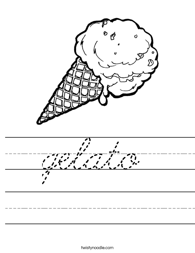 gelato Worksheet