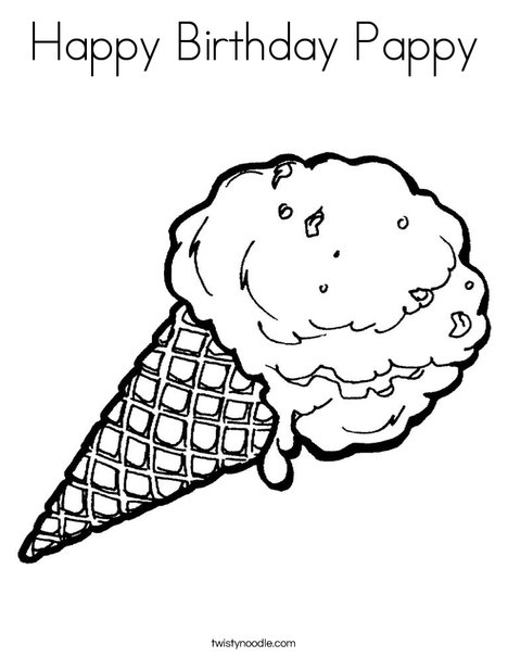 Happy Birthday Pappy Coloring Page - Twisty Noodle