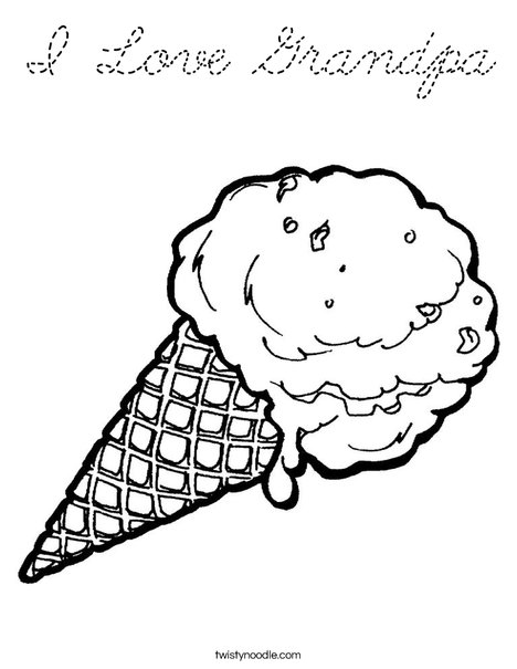 Ice Cream Cone Coloring Page