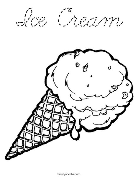 Ice Cream Cone Coloring Page