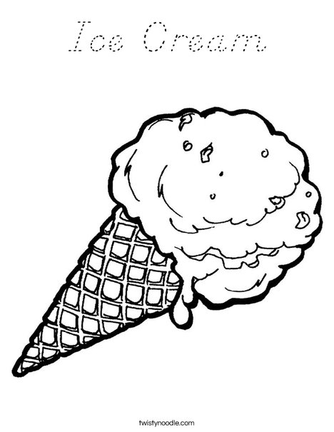 Ice Cream Cone Coloring Page