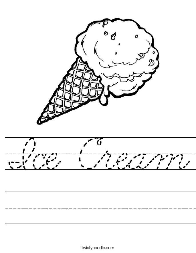 Ice Cream Worksheet