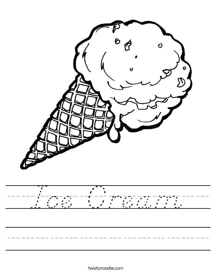 Ice Cream Worksheet