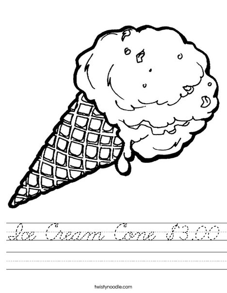 Ice Cream Cone Worksheet