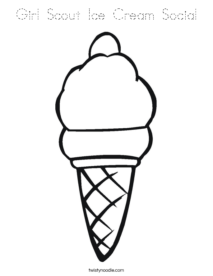 Girl Scout Ice Cream Social Coloring Page