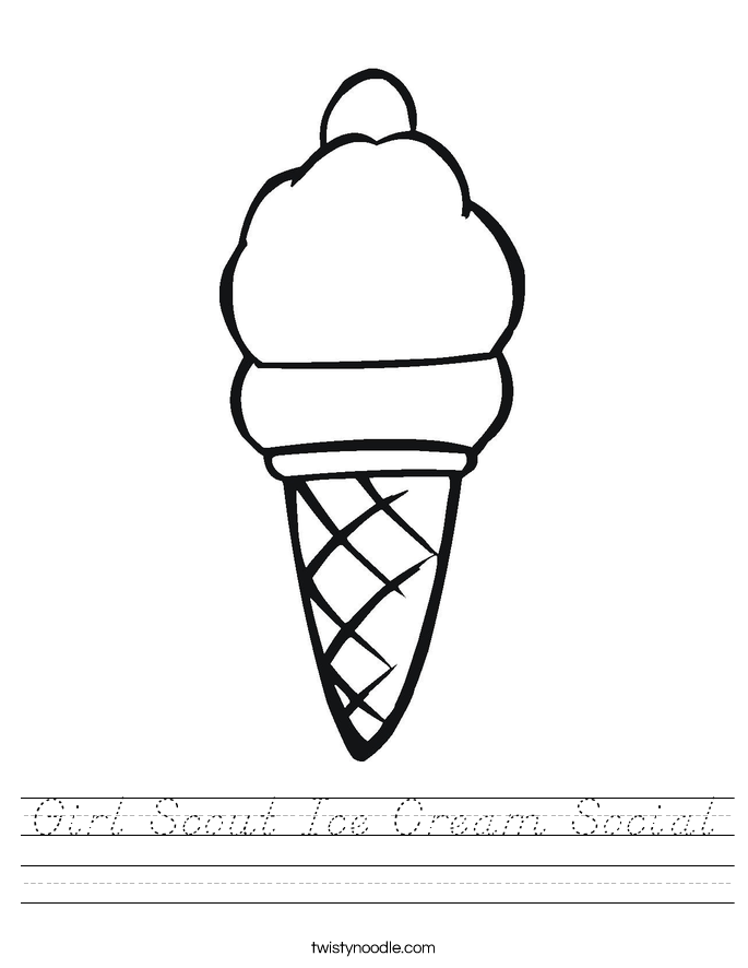 Girl Scout Ice Cream Social Worksheet