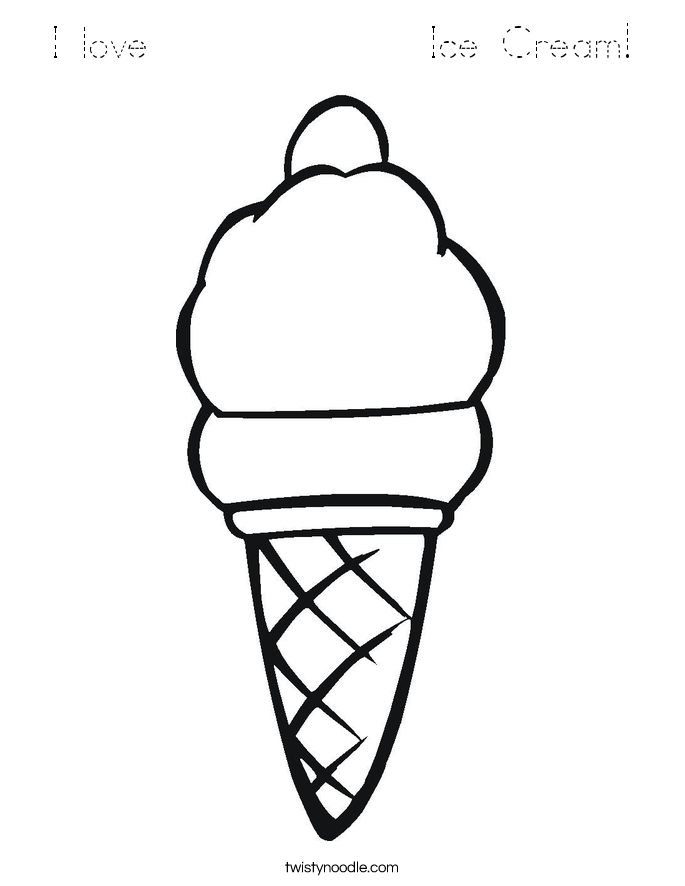 I love              Ice Cream! Coloring Page