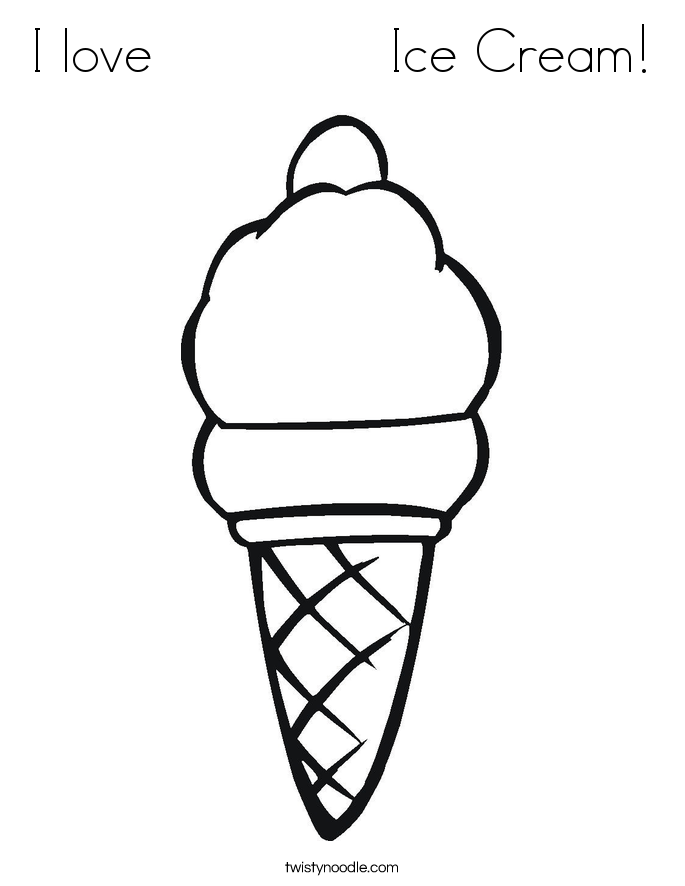 I love              Ice Cream! Coloring Page