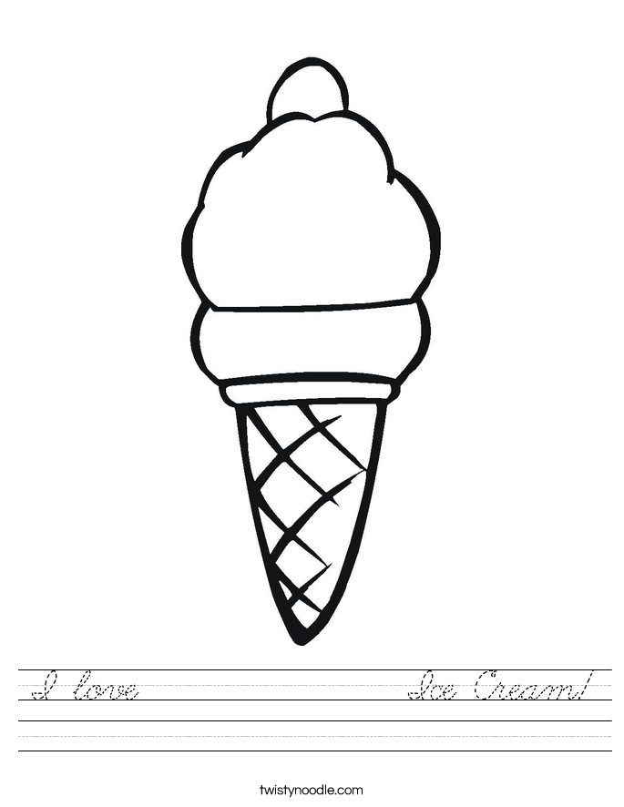 I love              Ice Cream! Worksheet