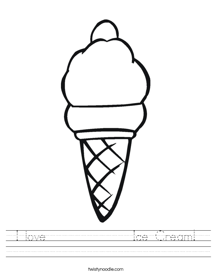 I love              Ice Cream! Worksheet