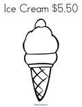 Ice Cream $5.50Coloring Page