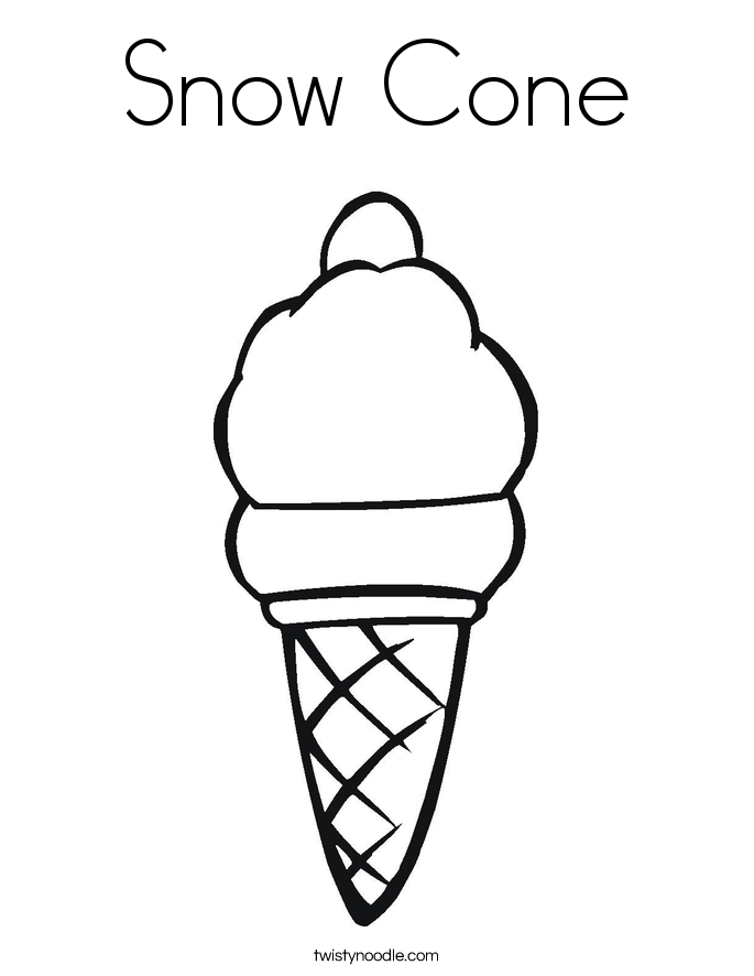 Snow Cone Coloring Page