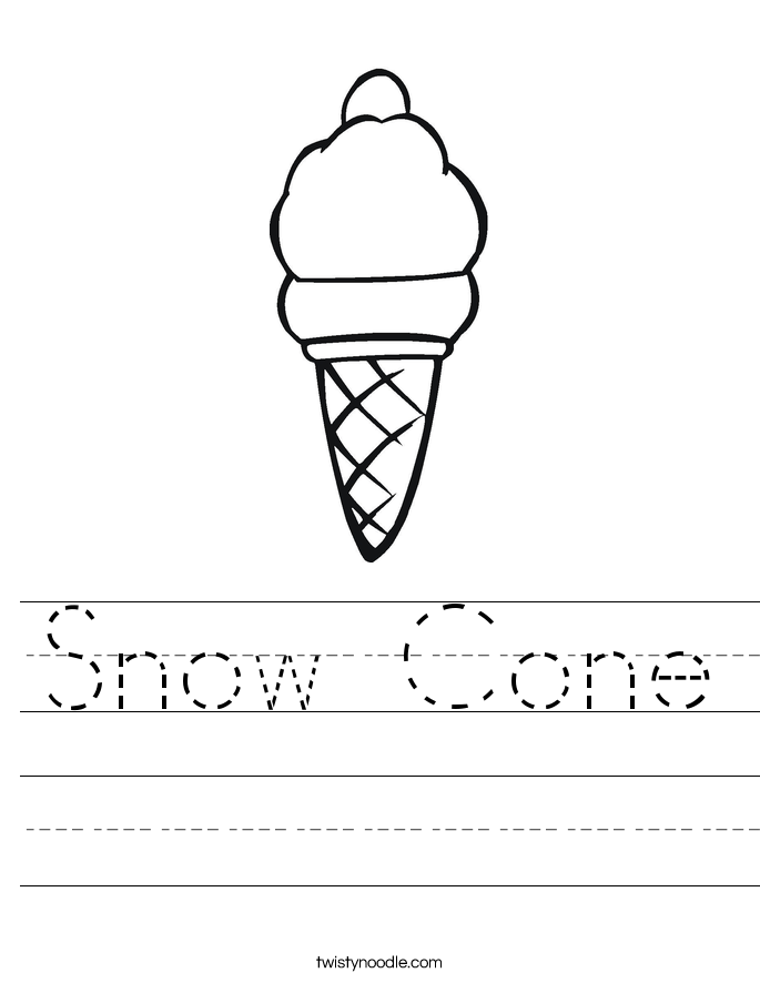 Snow Cone Worksheet