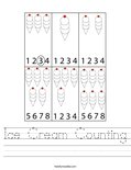 Ice Cream Counting Worksheet