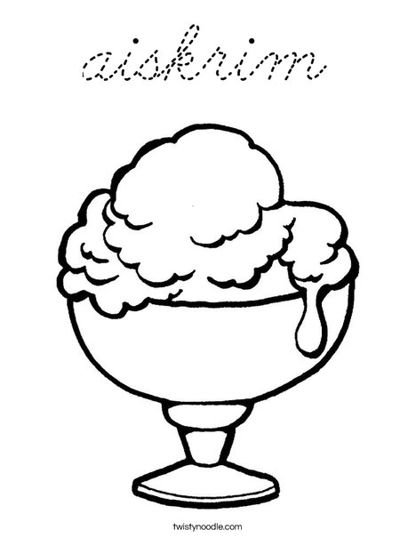 Ice Cream Cup Coloring Page