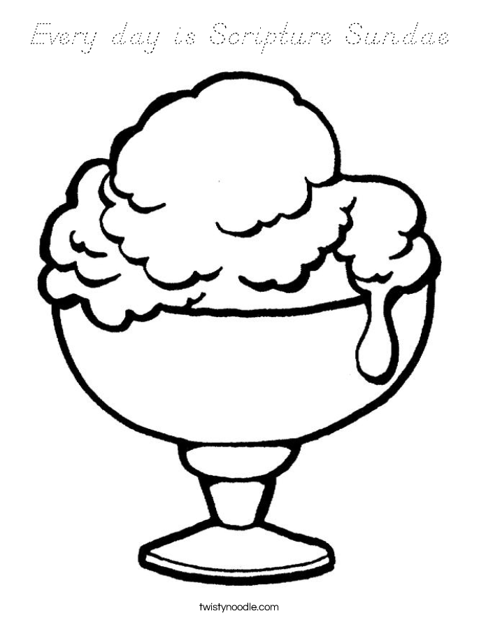 Every day is Scripture Sundae Coloring Page