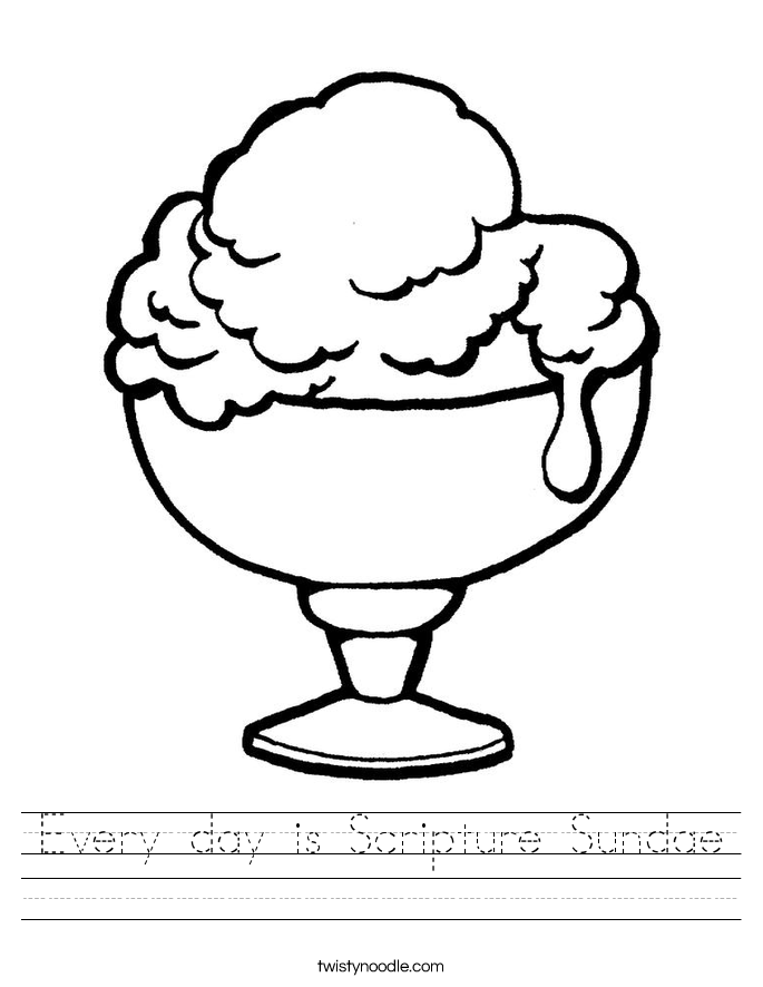 Every day is Scripture Sundae Worksheet