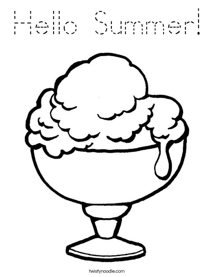 Hello Summer! Coloring Page