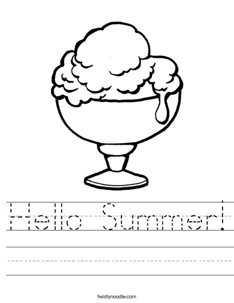 hello summer worksheet twisty noodle