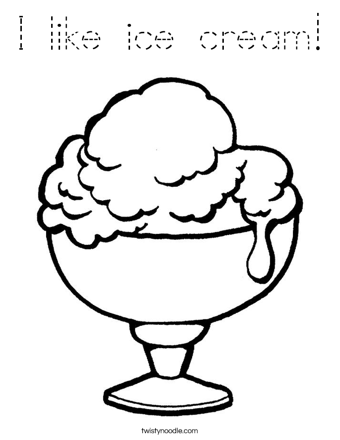 I like ice cream! Coloring Page