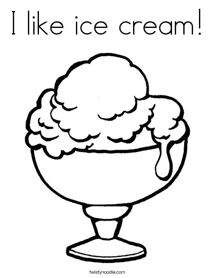 Download I like ice cream Coloring Page - Twisty Noodle