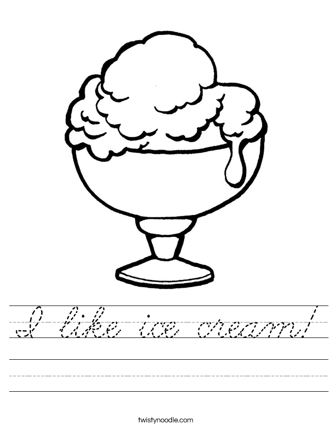 I like ice cream! Worksheet