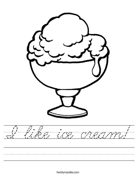 Ice Cream Cup Worksheet