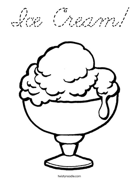 Ice Cream Cup Coloring Page