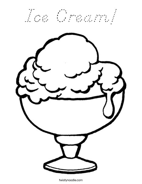 Ice Cream Cup Coloring Page