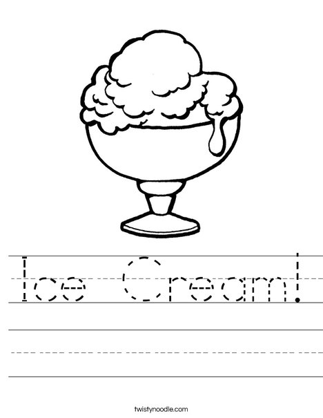 Ice Cream Cup Worksheet