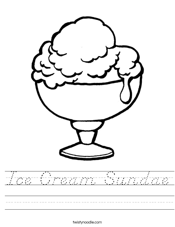 Ice Cream Sundae Worksheet