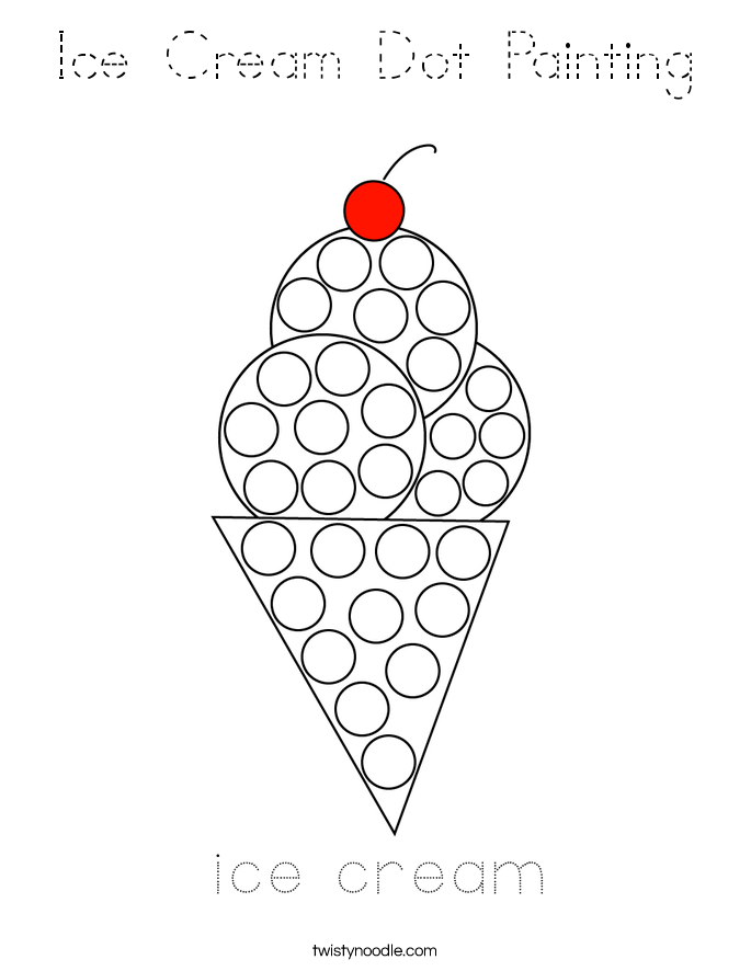Ice Cream Dot Painting Coloring Page