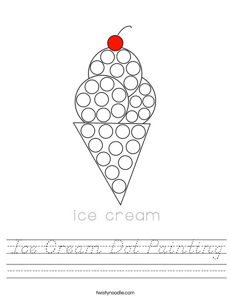 Ice Cream Dot Painting Worksheet