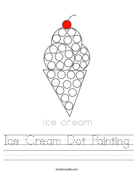 Ice Cream Dot Painting Worksheet