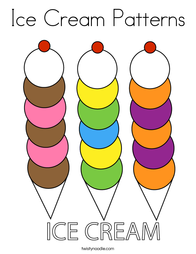 Ice Cream Patterns Coloring Page