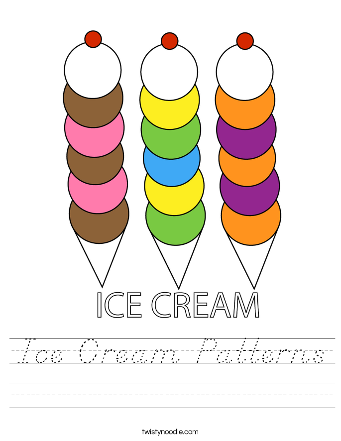 Ice Cream Patterns Worksheet