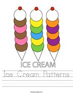 Ice Cream Patterns Handwriting Sheet