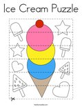 Ice Cream Puzzle Coloring Page