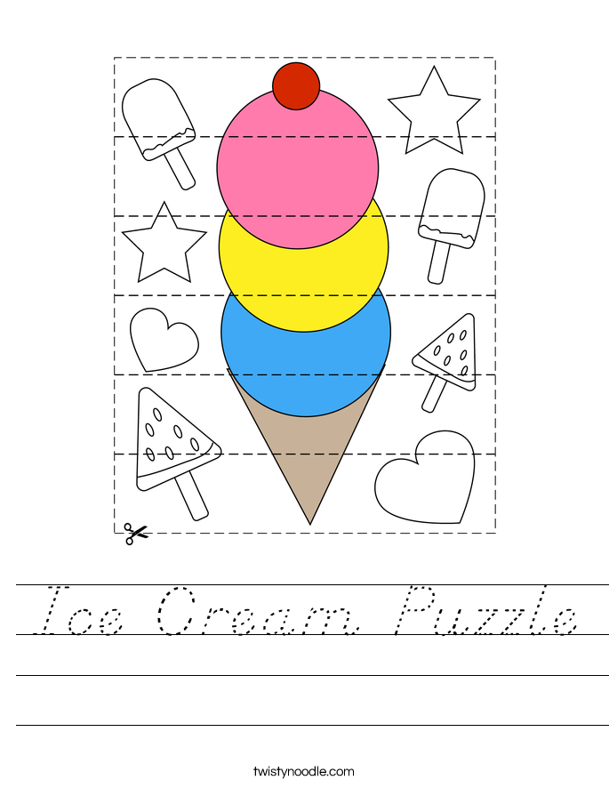 Ice Cream Puzzle Worksheet