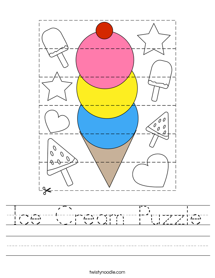 Ice Cream Puzzle Worksheet